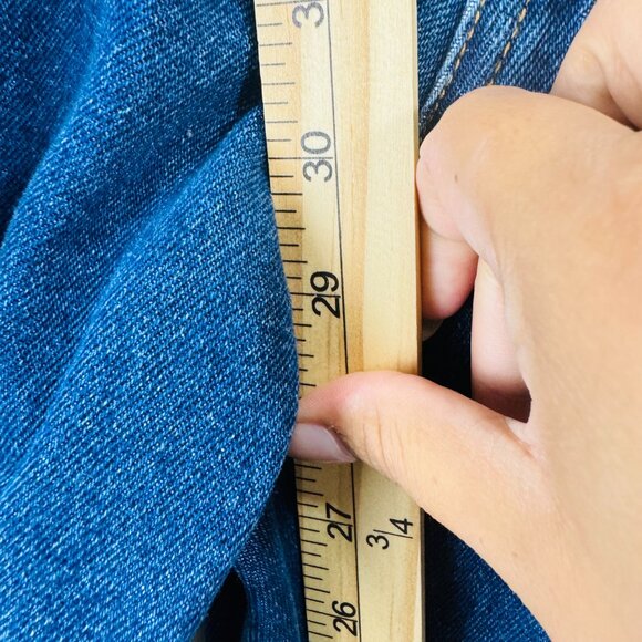 Denim Straight Jeans Y2K 90s Pants Mens Blue Medium Wash Relaxed 40X30 High Rise - Picture 3 of 6